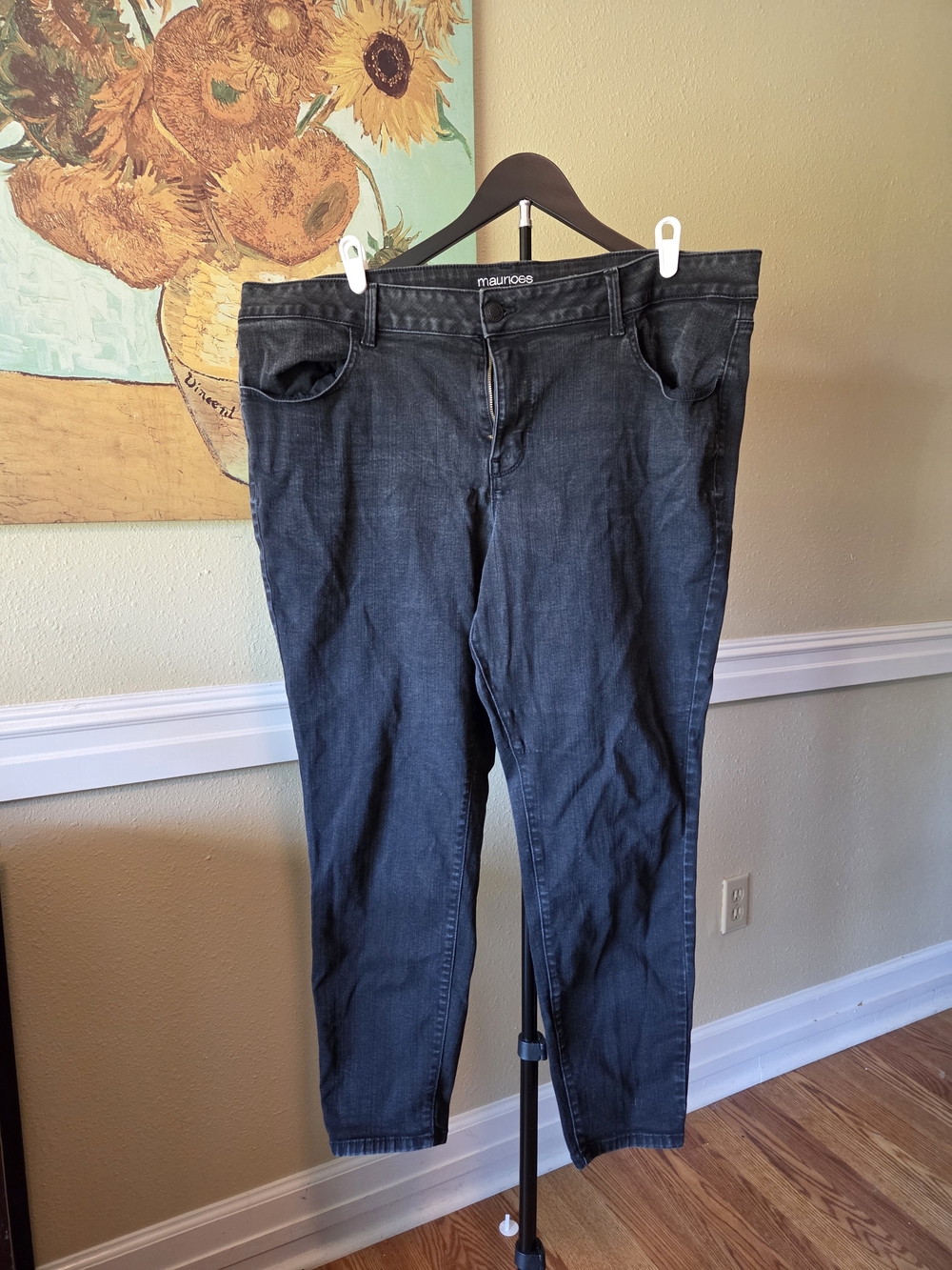 Maurices Black Faded Denim Skinny Jeans